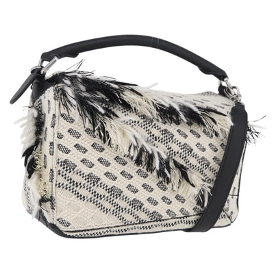 LOEWE AniAlverse Collaboration Puzzle Bag Small Cotton White Auth 167494SM