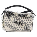 LOEWE AniAlverse Collaboration Puzzle Bag Small Cotton White Auth 167494SM-13