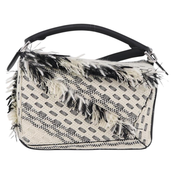 LOEWE AniAlverse Collaboration Puzzle Bag Small Cotton White Auth 167494SM
