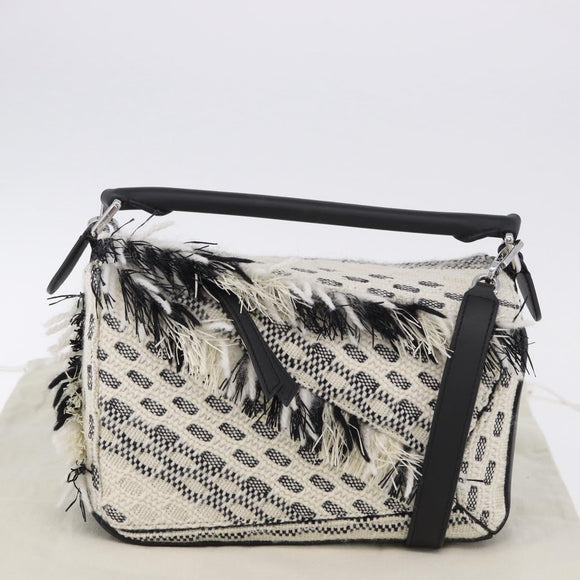 LOEWE AniAlverse Collaboration Puzzle Bag Small Cotton White Auth 167494SM