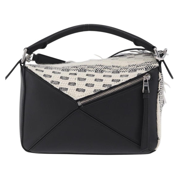 LOEWE AniAlverse Collaboration Puzzle Bag Small Cotton White Auth 167494SM