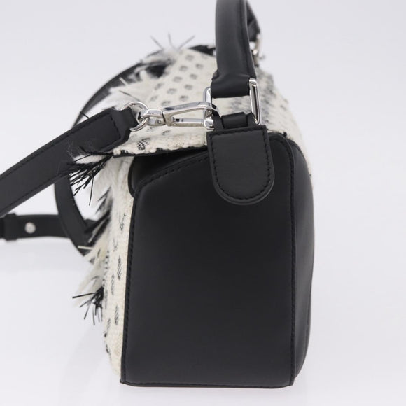 LOEWE AniAlverse Collaboration Puzzle Bag Small Cotton White Auth 167494SM
