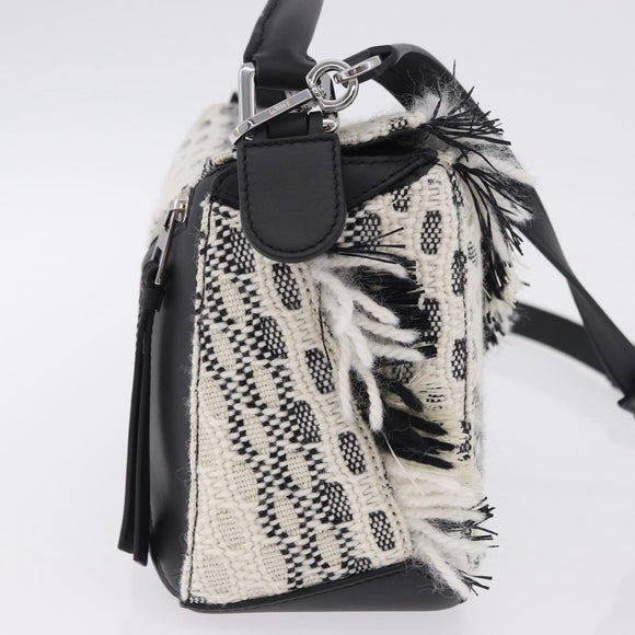 LOEWE AniAlverse Collaboration Puzzle Bag Small Cotton White Auth 167494SM