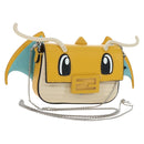 FENDI Dragonite FENDIxFRGMTxPOKÉMON Chain Bag Leather Yellow Auth 167495SM-1