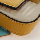 FENDI Dragonite FENDIxFRGMTxPOKÉMON Chain Bag Leather Yellow Auth 167495SM-11