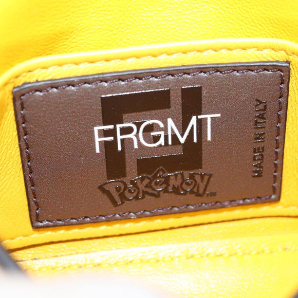 FENDI Dragonite FENDIxFRGMTxPOKÉMON Chain Bag Leather Yellow Auth 167495SM