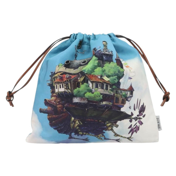 LOEWE Studio Ghibli Howl's Moving Castle Pouch Nylon Blue Auth 167496M