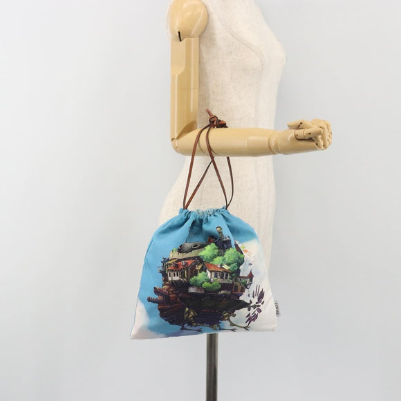 LOEWE Studio Ghibli Howl's Moving Castle Pouch Nylon Blue Auth 167496M