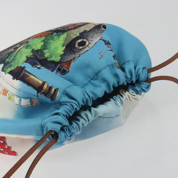 LOEWE Studio Ghibli Howl's Moving Castle Pouch Nylon Blue Auth 167498M