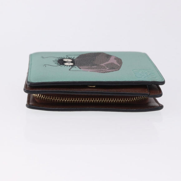 LOEWE LOEWE × Studio Ghibli Suswatari Wallet Leather Green Gold Auth 167501M