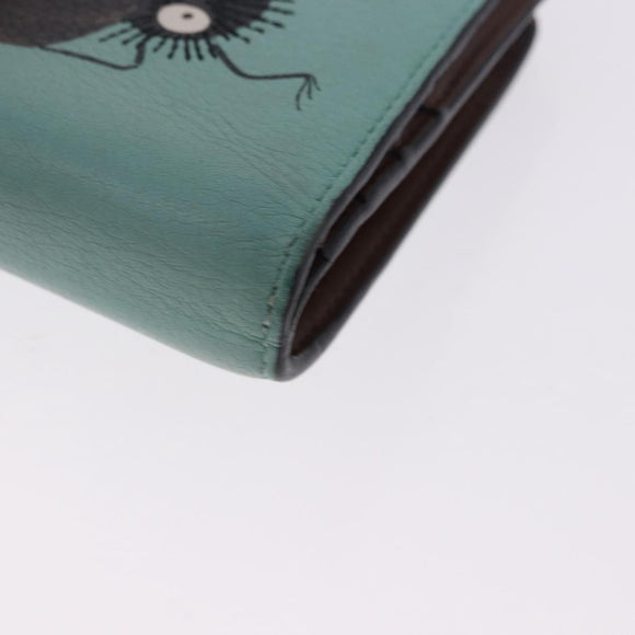 LOEWE LOEWE × Studio Ghibli Suswatari Wallet Leather Green Gold Auth 167501M