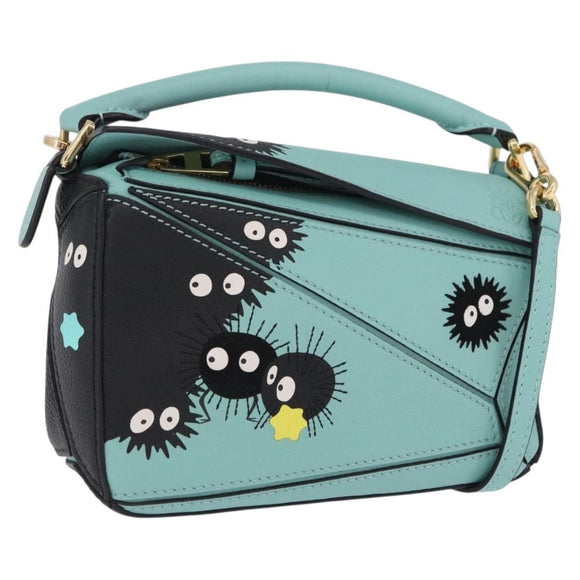 LOEWE Ghibli Spirited Away Soot Sprites Puzzle Bag Mini 2way Green Auth 167502SM