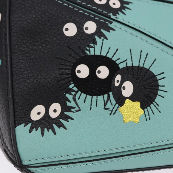 LOEWE Ghibli Spirited Away Soot Sprites Puzzle Bag Mini 2way Green Auth 167502SM