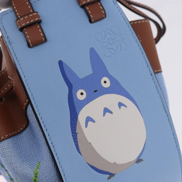 LOEWE Ghibli Collaboration Totoro Hammock Mini Bag Leather Blue Auth 167503SM