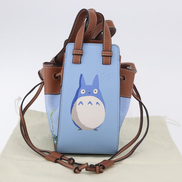 LOEWE Ghibli Collaboration Totoro Hammock Mini Bag Leather Blue Auth 167503SM