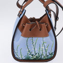 LOEWE Ghibli Collaboration Totoro Hammock Mini Bag Leather Blue Auth 167503SM-4