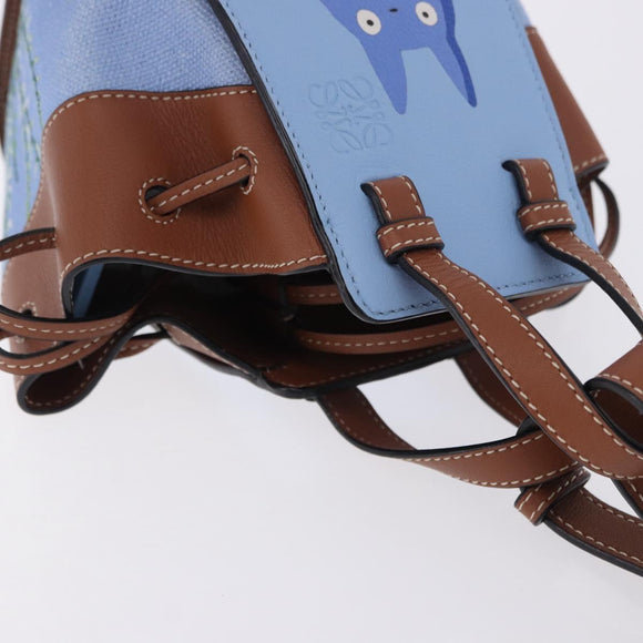 LOEWE Ghibli Collaboration Totoro Hammock Mini Bag Leather Blue Auth 167503SM
