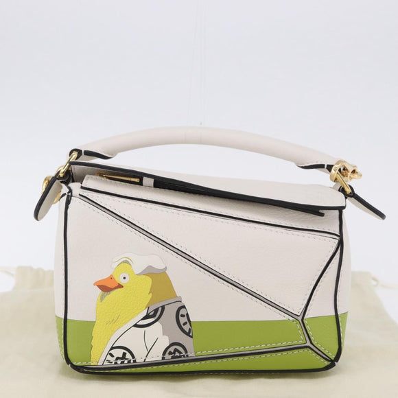 LOEWE Ghibli Spirited Away Ootori Sama Puzzle Bag Mini Leather 2way Gold Auth 167504SM