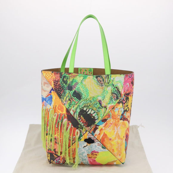LOEWE Puzzlefold Tote XL Leather Richard Hawkins Green Chrome Auth 167531SM