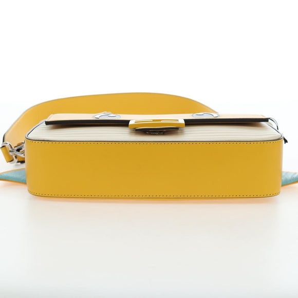 FENDI Dragonite FENDIxFRGMTxPOKÉMON Mamma Baguette Leather Yellow Auth 167542SM