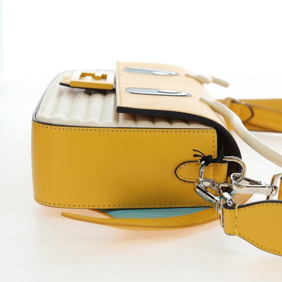 FENDI Dragonite FENDIxFRGMTxPOKÉMON Mamma Baguette Leather Yellow Auth 167542SM