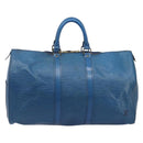 LOUIS VUITTON Epi Keepall 45 Boston Bag Blue M42975 LV Auth 167543-13