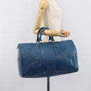LOUIS VUITTON Epi Keepall 45 Boston Bag Blue M42975 LV Auth 167543-23