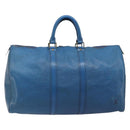 LOUIS VUITTON Epi Keepall 45 Boston Bag Blue M42975 LV Auth 167543-2