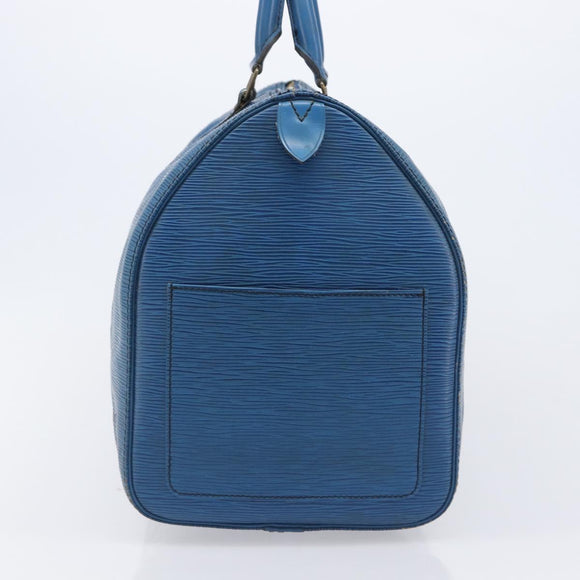LOUIS VUITTON Epi Keepall 45 Boston Bag Blue M42975 LV Auth 167543