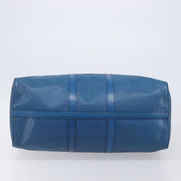 LOUIS VUITTON Epi Keepall 45 Boston Bag Blue M42975 LV Auth 167543