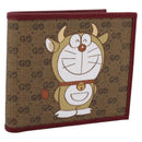 GUCCI x Doraemon Cow Doraemon Wallet Micro GG PVC Beige 654498 Auth 167547SAM-1