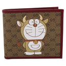 GUCCI x Doraemon Cow Doraemon Wallet Micro GG PVC Beige 654498 Auth 167547SAM-2
