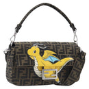 FENDI x FRGMT x POKEMON Mamma Baguette Kairyu Zucca Brown 8BR600 Auth 167552SM-1