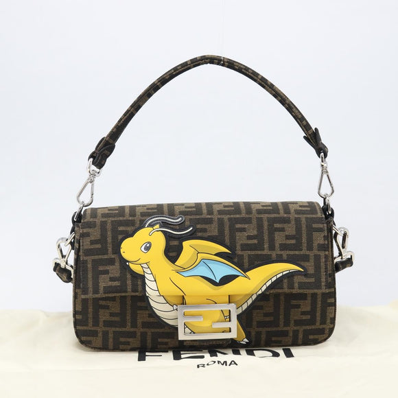 FENDI x FRGMT x POKEMON Mamma Baguette Kairyu Zucca Brown 8BR600 Auth 167552SM