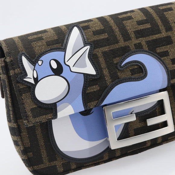 FENDI x FRGMT x POKEMON Mamma Baguette Dratini Zucca Brown 8BS017 Auth 167553SM