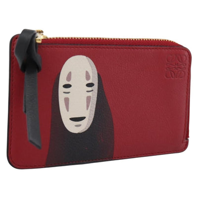 LOEWE x Studio Ghibli Spirited Away No-Face Card Case Leather Red Auth 167558M