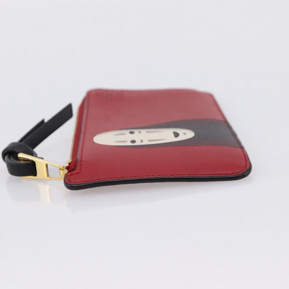 LOEWE x Studio Ghibli Spirited Away No-Face Card Case Leather Red Auth 167558M