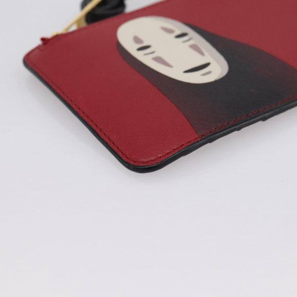LOEWE x Studio Ghibli Spirited Away No-Face Card Case Leather Red Auth 167558M