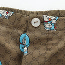 GUCCI x Doraemon Short Pants Silk ""44"" Brown Blue Auth 167559SAM-11