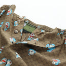 GUCCI x Doraemon Short Pants Silk ""44"" Brown Blue Auth 167559SAM-12