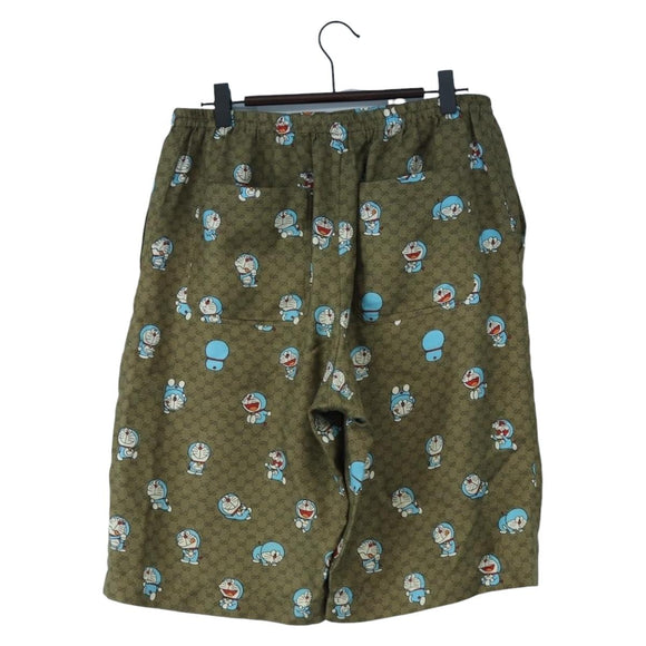 GUCCI x Doraemon Short Pants Silk ""44"" Brown Blue Auth 167559SAM