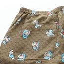 GUCCI x Doraemon Short Pants Silk ""44"" Brown Blue Auth 167559SAM-7