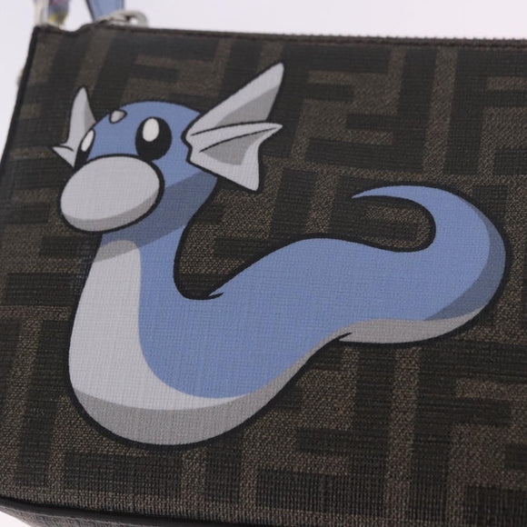 FENDI x FRGMT x POKEMON Dratini Shoulder Bag PVC Brown 8BS073 Auth 167561SM