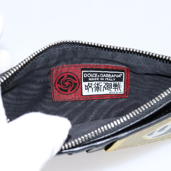 DOLCE&GABBANA × Jujutsu Kaisen Panda Card Case Leather Black Yellow Auth 167563M