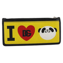 DOLCE&GABBANA × Jujutsu Kaisen Panda Card Case Leather Black Yellow Auth 167563M-2