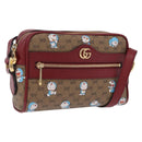 GUCCI x Doraemon Micro GG Shoulder Bag PVC Brown Gold Tone 647784 Auth 167564SAM-1