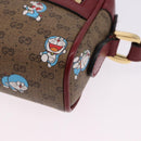 GUCCI x Doraemon Micro GG Shoulder Bag PVC Brown Gold Tone 647784 Auth 167564SAM-11