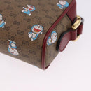 GUCCI x Doraemon Micro GG Shoulder Bag PVC Brown Gold Tone 647784 Auth 167564SAM-13