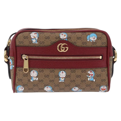 GUCCI x Doraemon Micro GG Shoulder Bag PVC Brown Gold Tone 647784 Auth 167564SAM - 0