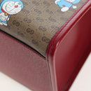 GUCCI x Doraemon Micro GG Hand Bag PVC 2way Brown Gold Tone 653952 Auth 167569SM-16